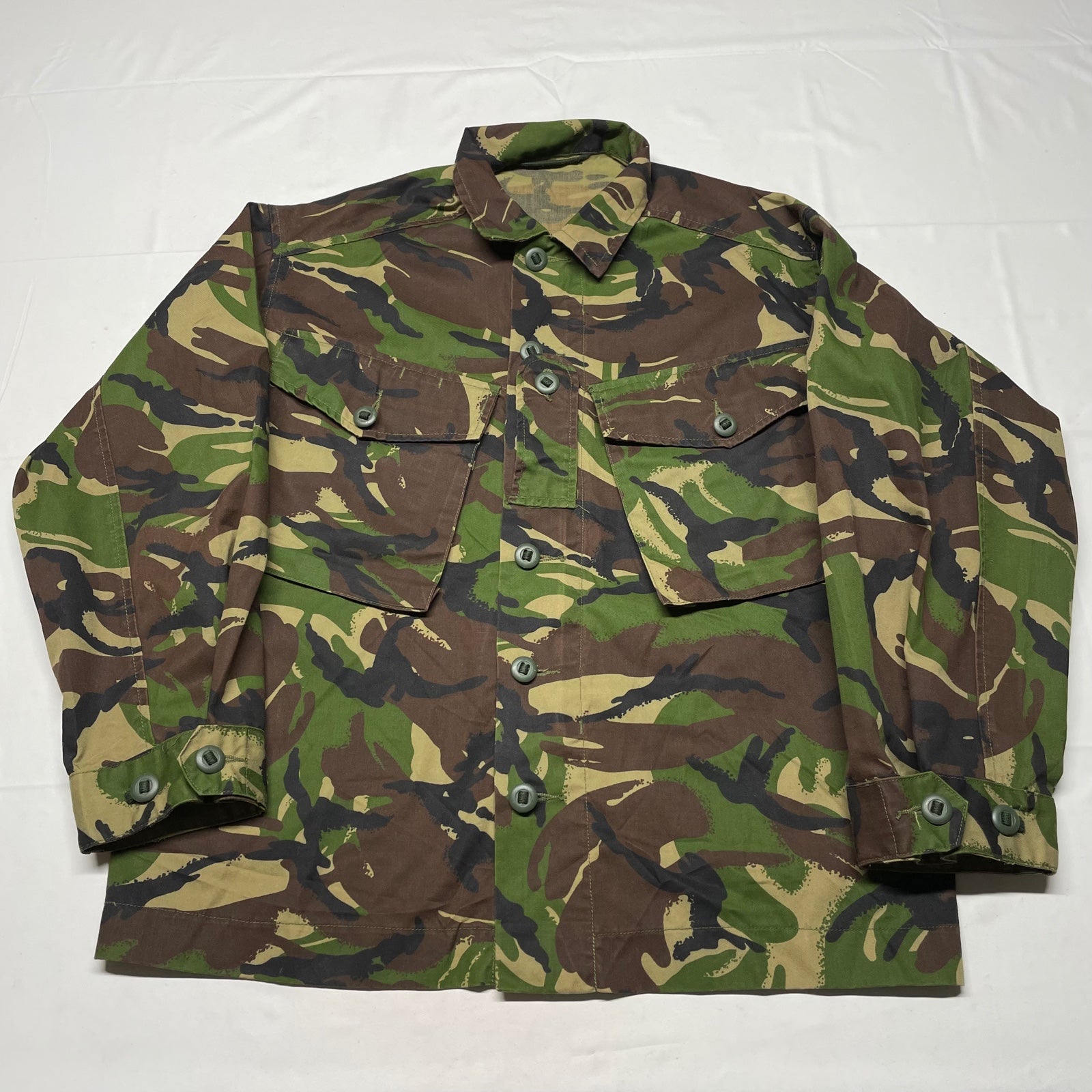 Vintage 90s Camouflage Jacket Mens Large Camo British UK Army Canvas Button Up