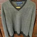 MENS CHARCOAL GRAY POLO GOLF RALPH LAUREN V-NECK CASHMERE WOOL BLEND SWEATER(XL)