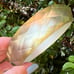 VINTAGE LEMONY YELLOW FACETED CHUNKY CELLULOID PLASTIC LUCITE BANGLE BRACELET