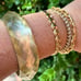 VINTAGE LEMONY YELLOW FACETED CHUNKY CELLULOID PLASTIC LUCITE BANGLE BRACELET