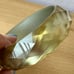 VINTAGE LEMONY YELLOW FACETED CHUNKY CELLULOID PLASTIC LUCITE BANGLE BRACELET