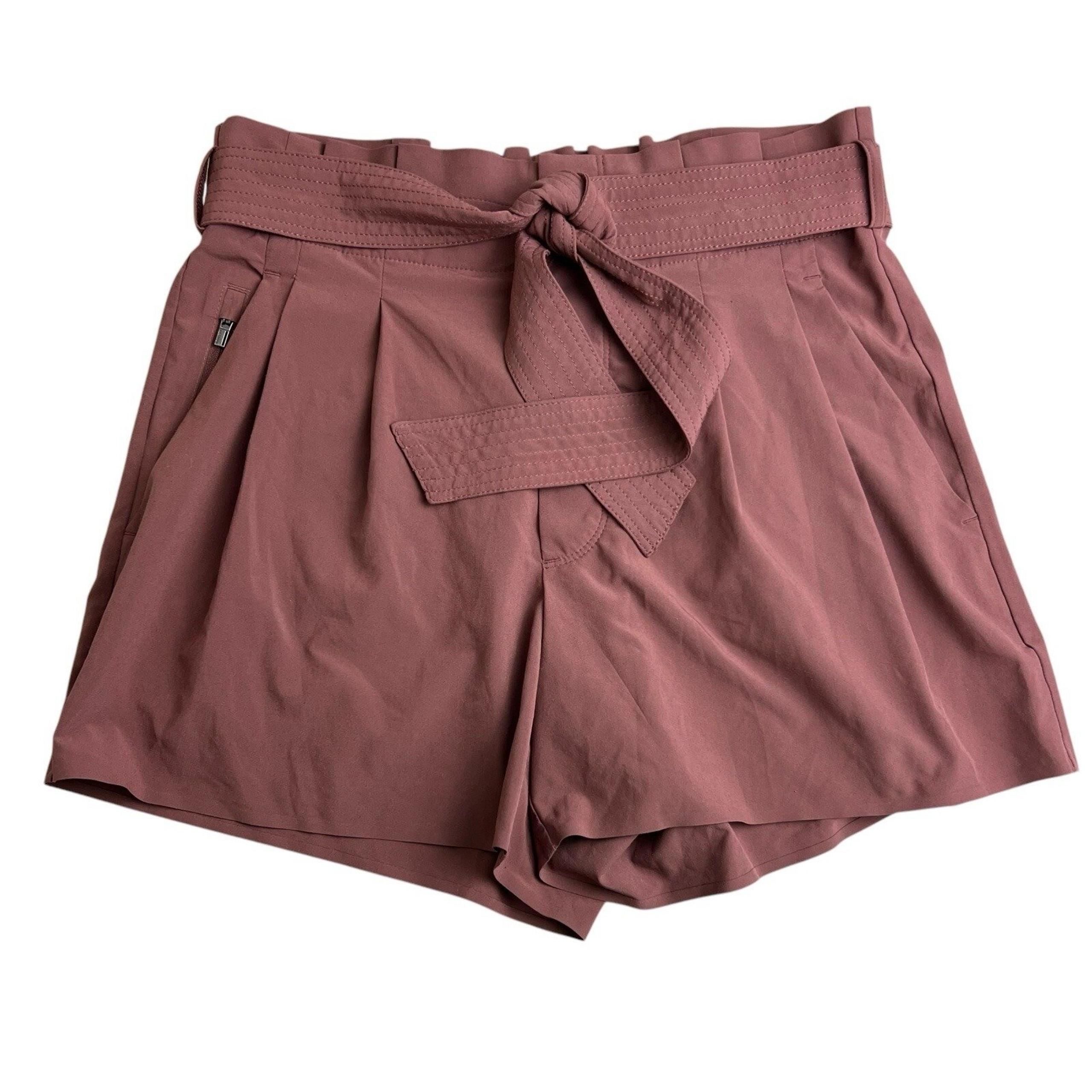 Athleta Womens 4 Brown High Rise Paperbag Waist 4" Inseam Skyline Short II READ