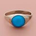 sterling silver vintage turquoise signet ring size 7.75