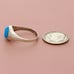 sterling silver vintage turquoise signet ring size 7.75
