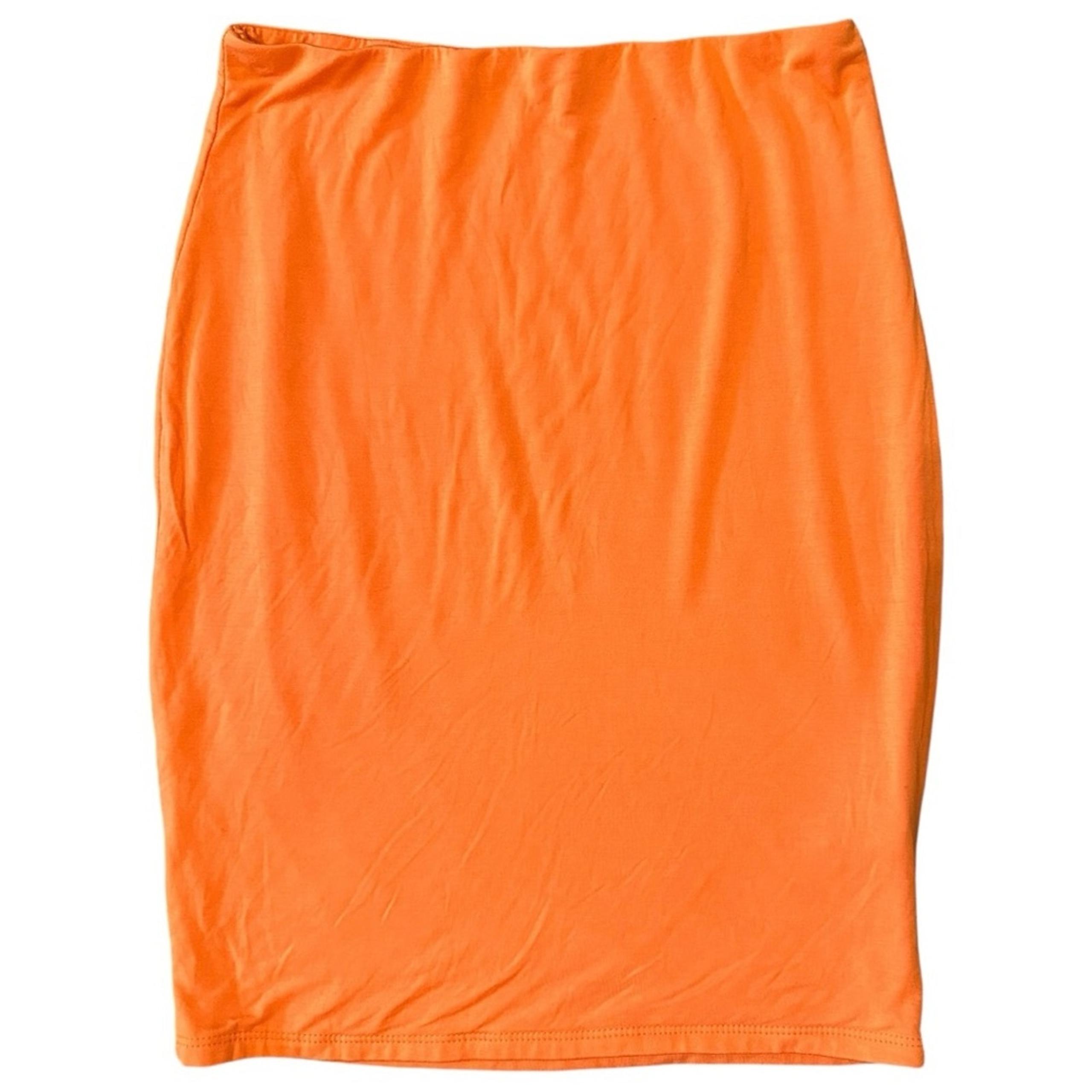 Naked Wardrobe Women’s Size M Orange Stretchy Bodycon Mini Skirt