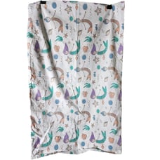 CRATE & BARREL KIDS Organic Sea Life QUEEN Flat Sheet + 2 Pillowcases