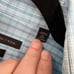 John Varvatos Blue Plaid Button Down Slim Fit Dress Shirt Size 15.5, 34/35