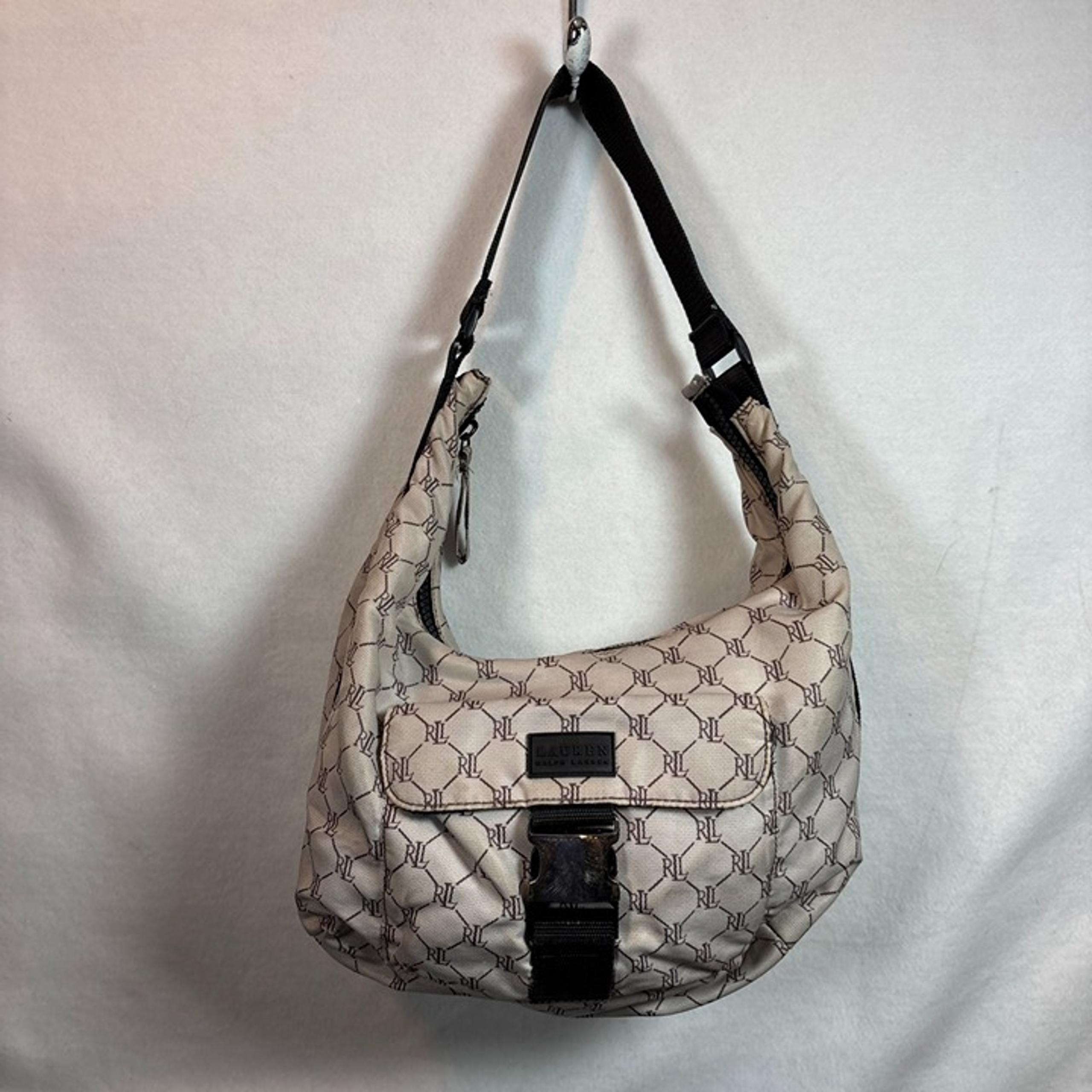 Lauren Ralph Lauren Shoulder Bag Womens Big Buckle Outer Pocket Handbag Purse