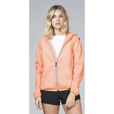 08 Lifestyle Unisex Orange Full Zip Packable Windbreaker Jacket Size S