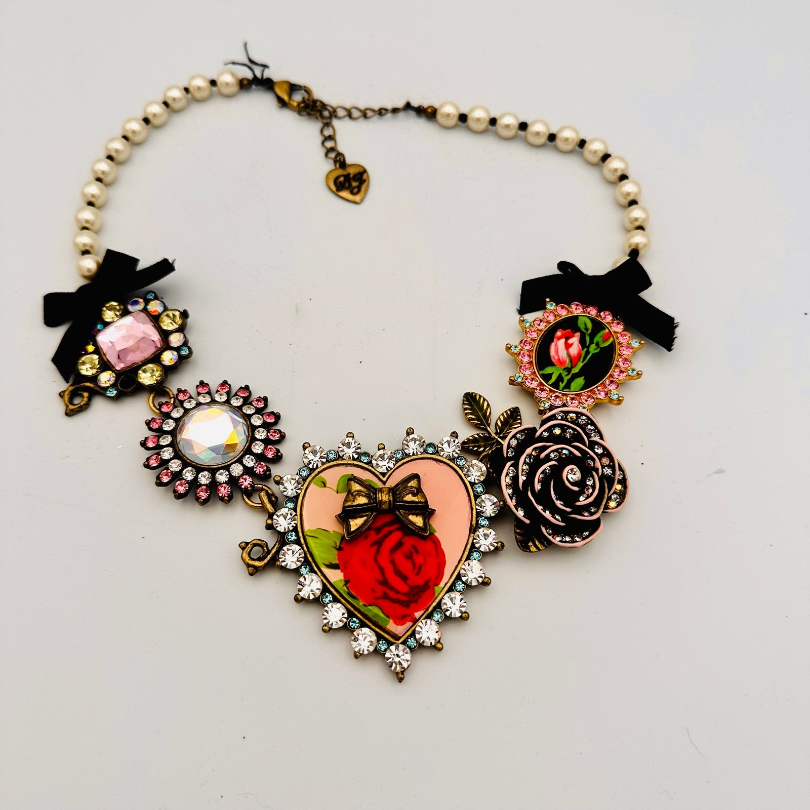 Betsey Johnson Vintage 90s Dollhouse Collection Chunky Statement Necklace