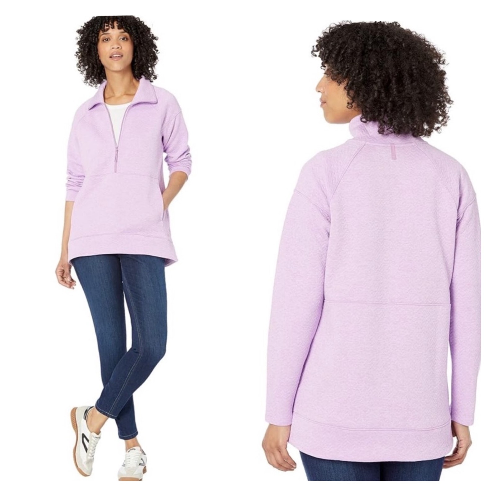 L.L. Bean Purple FlexForward 1/2 Zip Quilted Pullover S