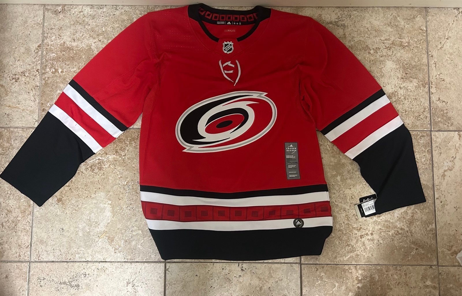 Carolina Hurricanes Adidas Home NHL Jersey Red Blank CA7074 Size 52