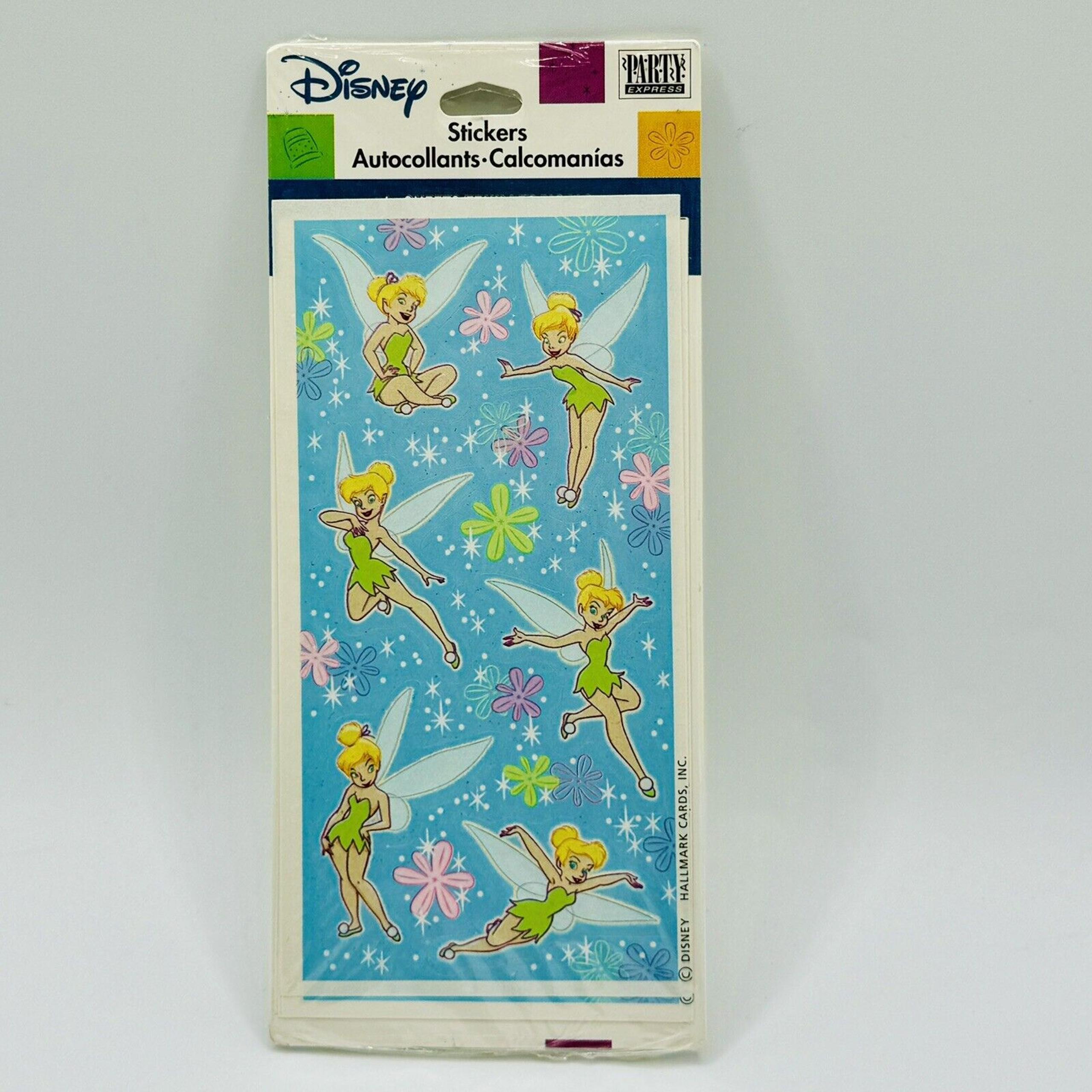 Y2K Hallmark Party Express Stickers Disney TINKER BELL from PETER PAN 4 Sheets