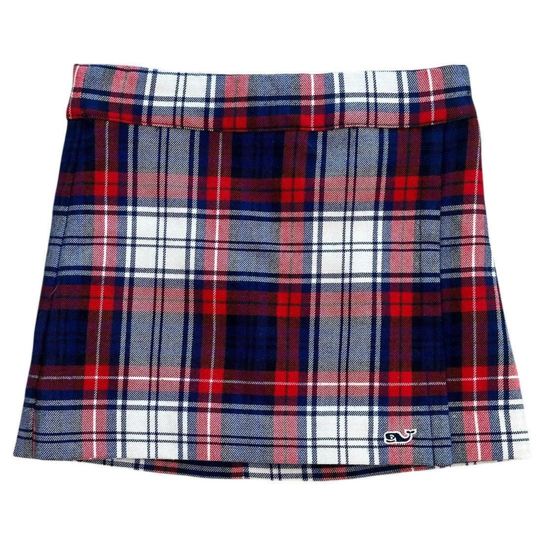 VINEYARD VINES Wool Plaid Holiday Skort Red Navy Toddler Girls 3T
