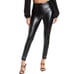 1. STATE Solid Black Faux-Leather High-Rise Ankle Length Women's Leggings Medium