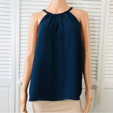 GREYLIN Navy Blue Alana Halter Top Shirt Size Medium