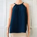 GREYLIN Navy Blue Alana Halter Top Shirt Size Medium