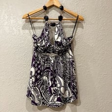 Sky Embellished Halter Top size medium y2k retro