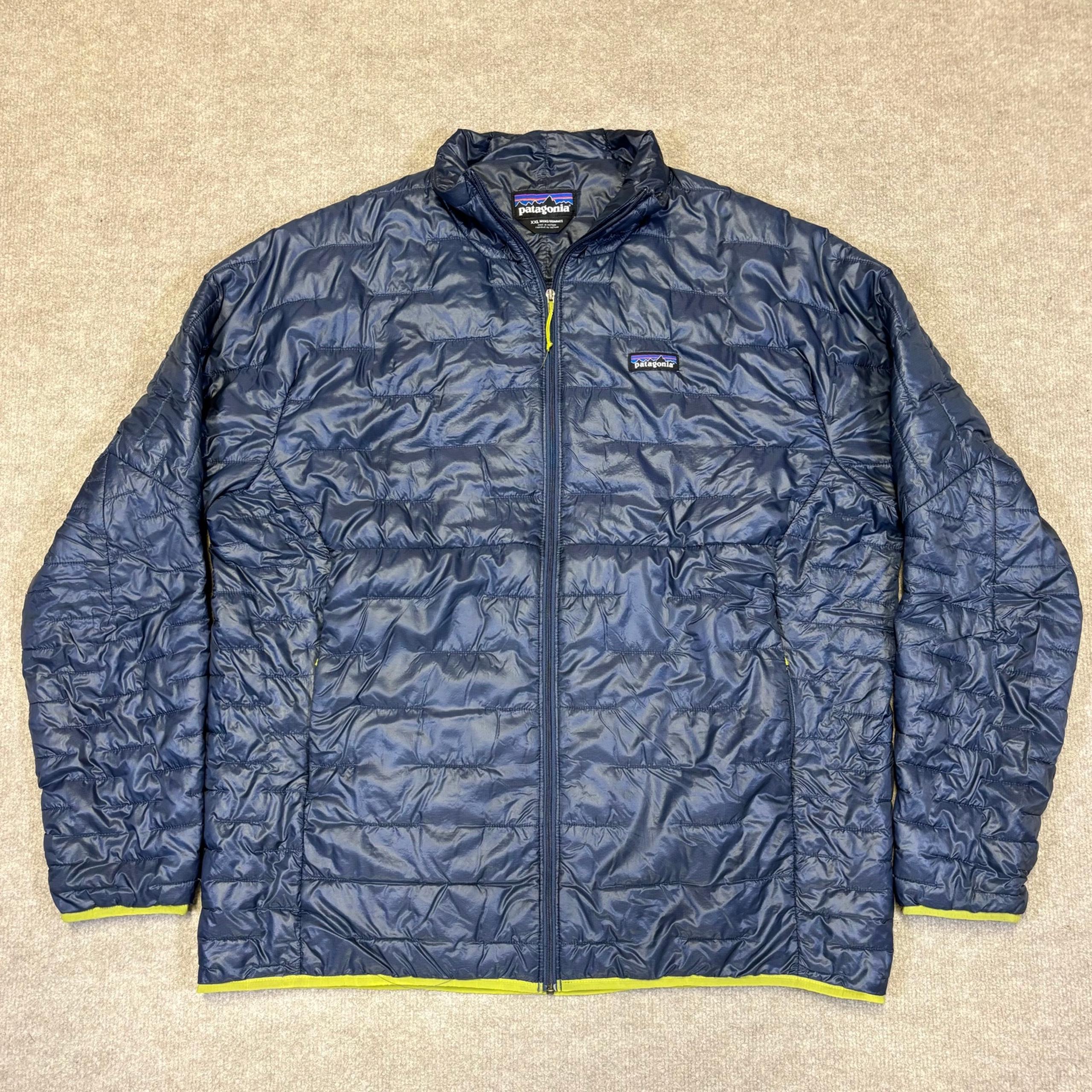Patagonia Micro Puff Puffer Quilted Zip Jacket Men’s 2XL Blue Green Nano 84065