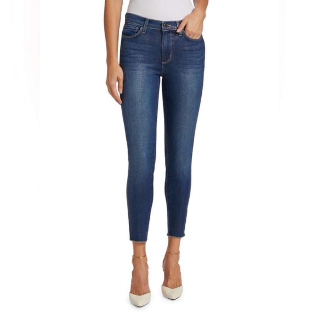 NWT L’AGENCE El Matador Glitter-Coated Stretch Slim Fit Jeans, Size 25