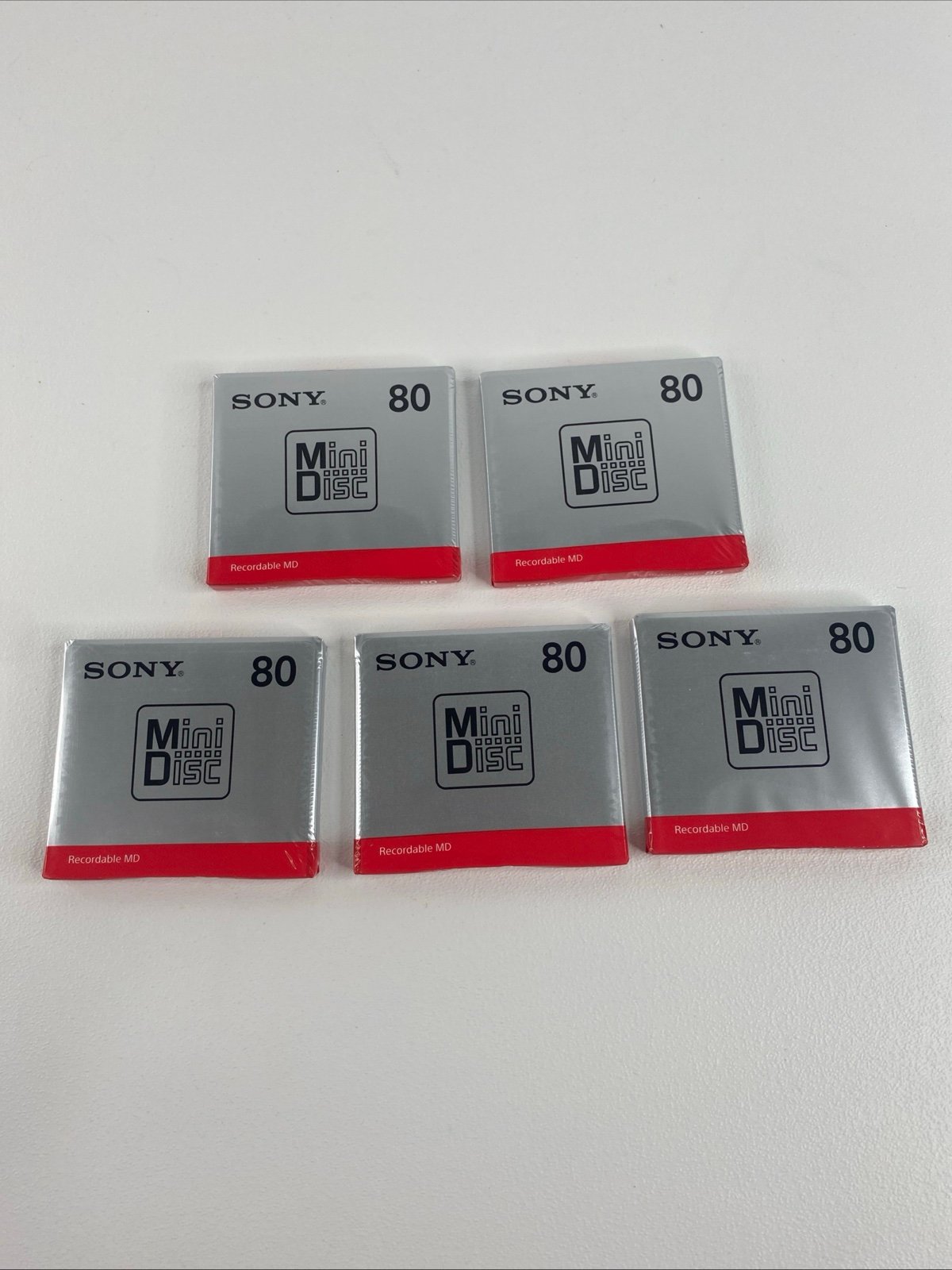 SONY MD Mini Disk 80 min Recordable MD Japan MDW80T Lot Of 5