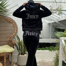 NWT Juicy Couture Black Velour Bling Tracksuit Small