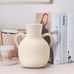 New Rustic Ceramic Flower Vase with 2 Handles for Home or Office Decor - White
