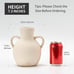 New Rustic Ceramic Flower Vase with 2 Handles for Home or Office Decor - White