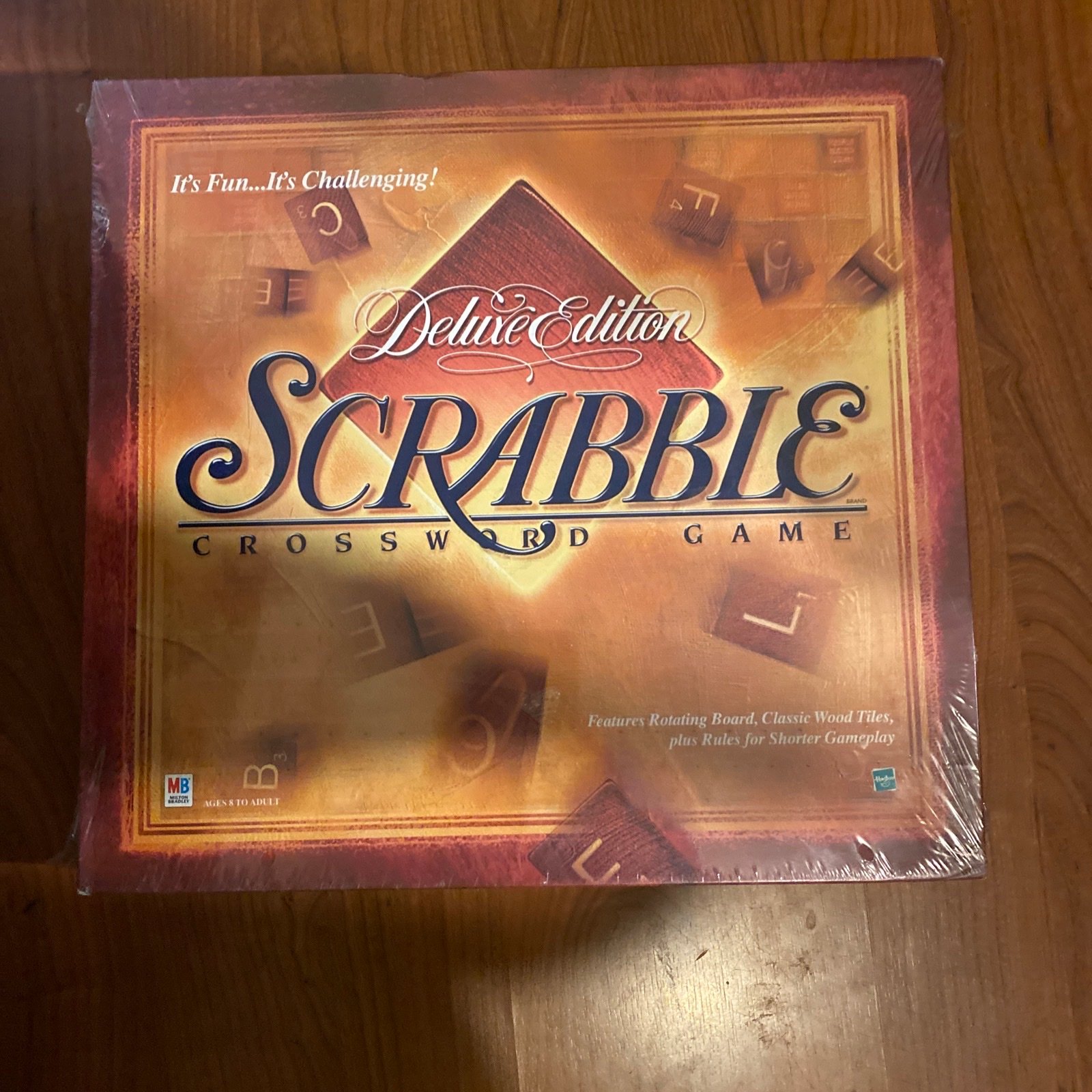 Scrabble Deluxe Edition Crossword Game With Rotating Game Board brand new