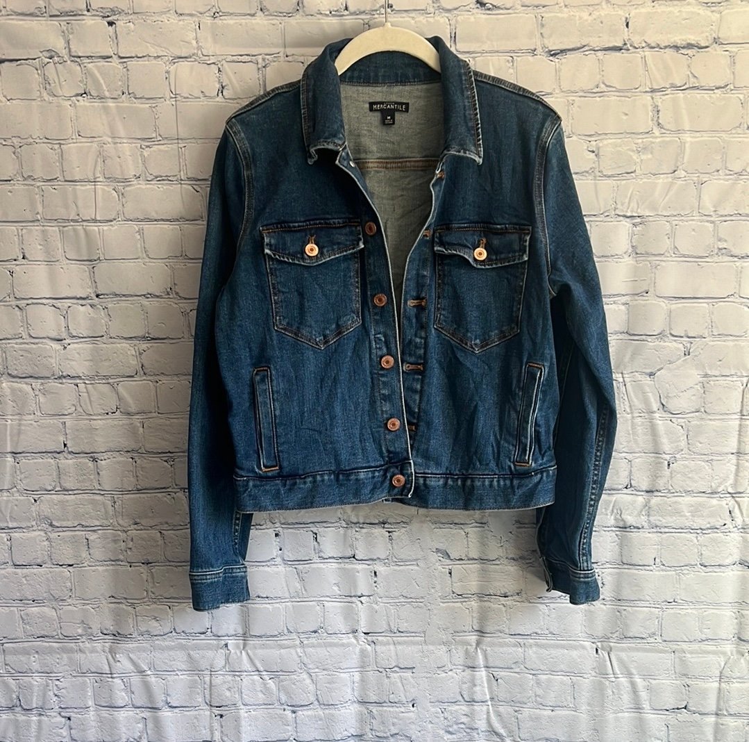 J. Crew Mercantile Denim Blue Women's Jacket Size Medium