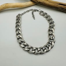 Silver Thick Link Necklace