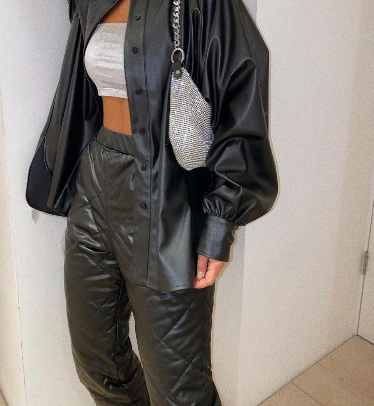 faux leather pants