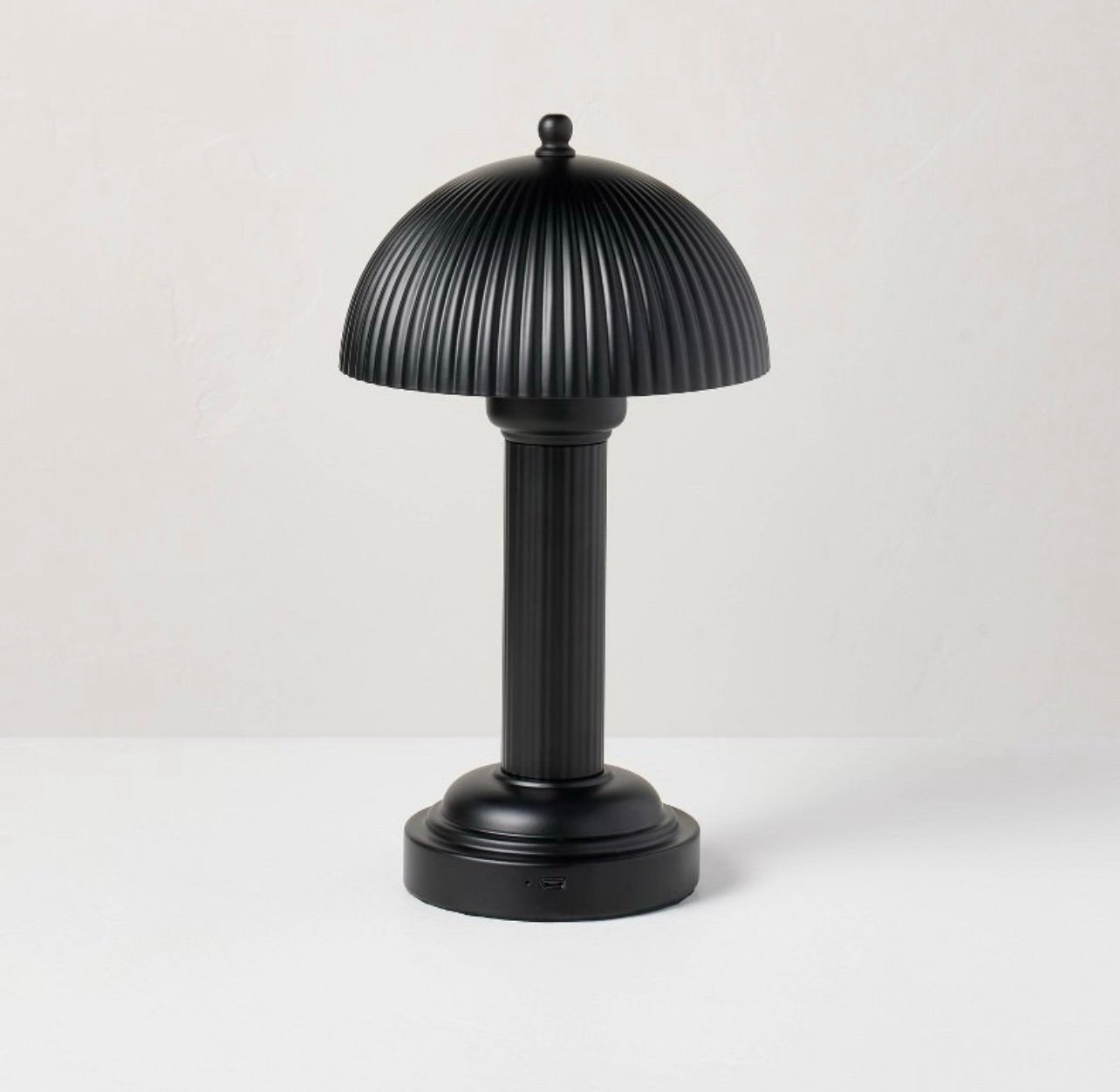 Hearth & Hand Magnolia 11.5 Fluted Metal Rechargeable Library Table Lamp Black