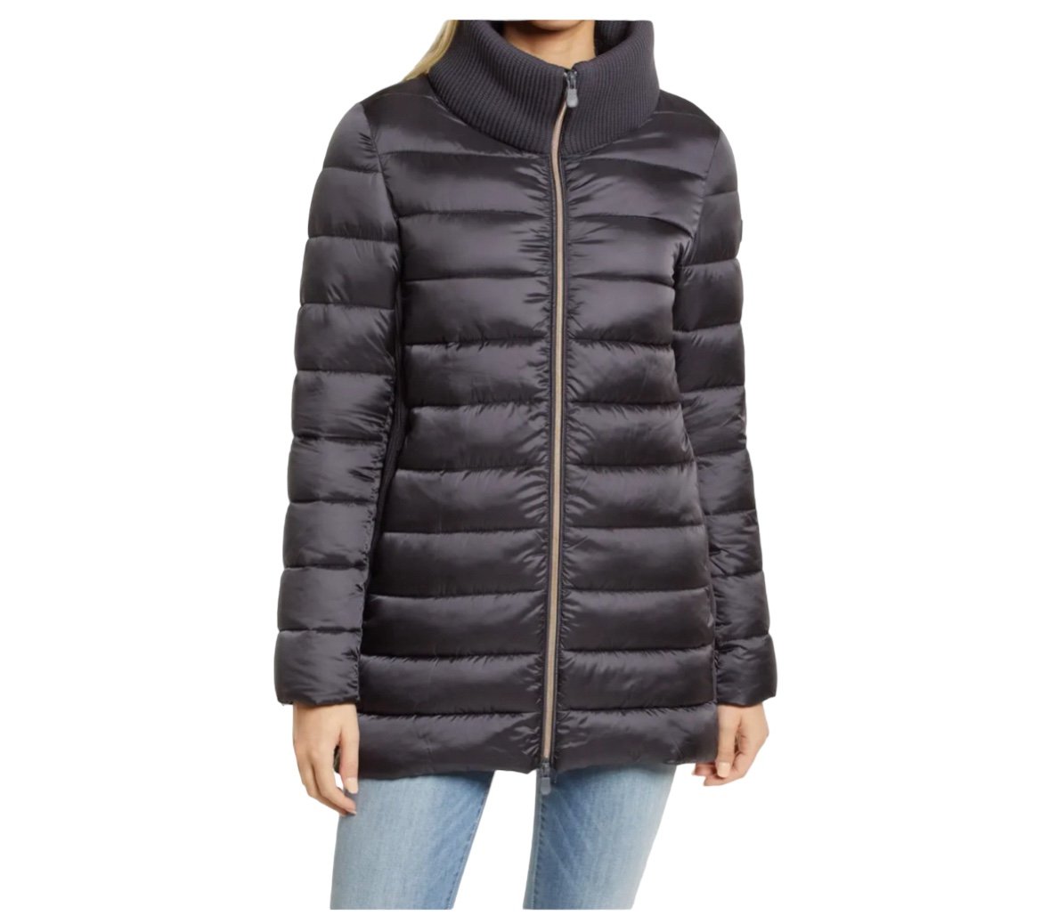 SAVE THE DUCK Katelyn Water Repellent Black Puffer Jacket Women’s Size Small