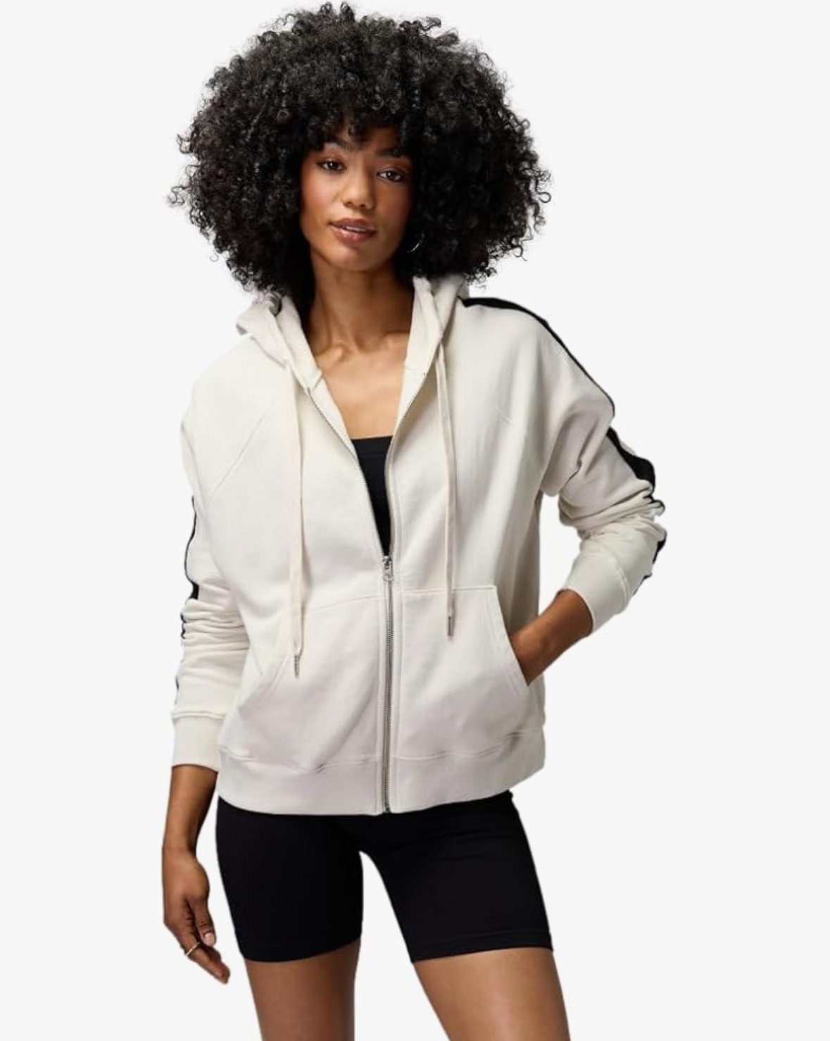 Spiritual Gangster Womens Medium White Full Zip Hoodie Sweatshirt Yoga Gym