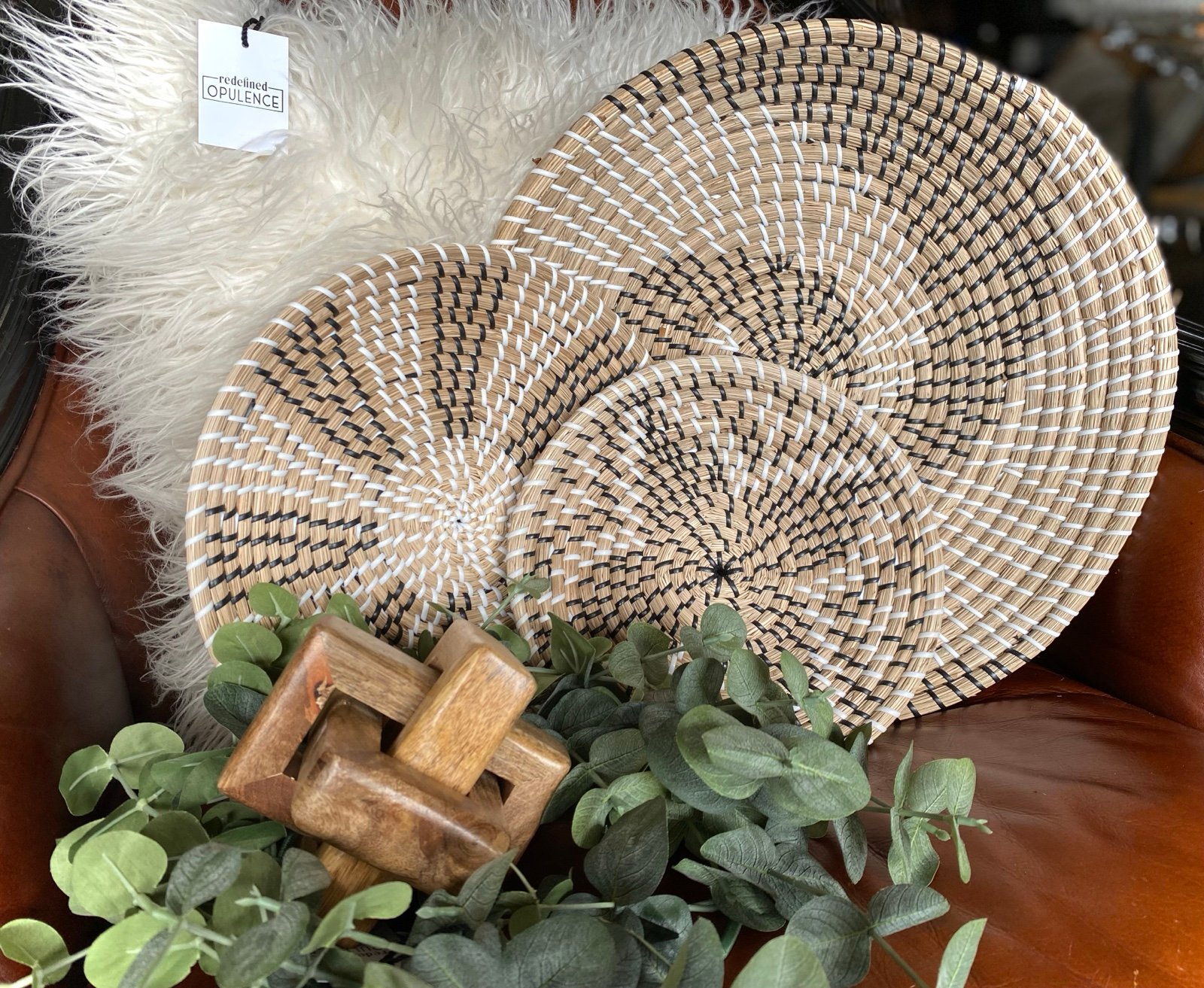 Set of 3 Hanging Seagrass Baskets