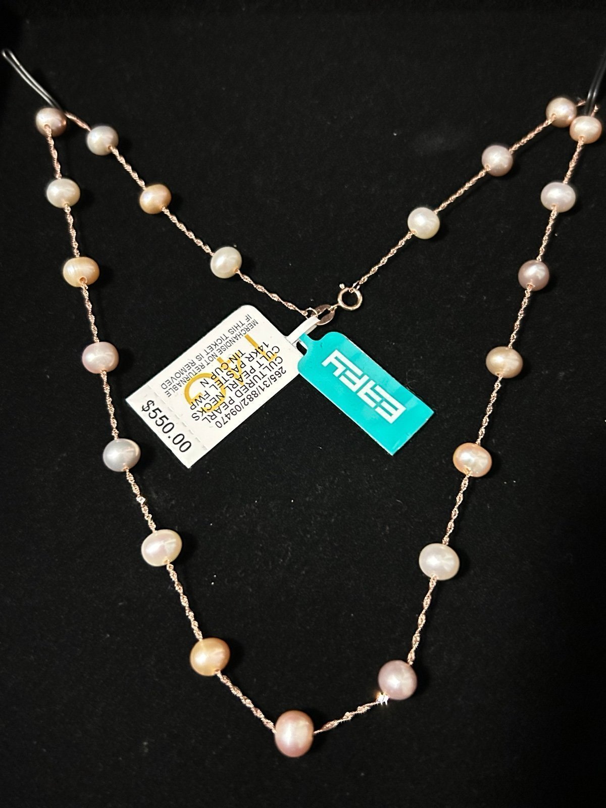 NWT EFFY 14k yellow gold freshwater pearls necklace fine jewelry 16”