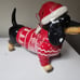 Blue Sky Dachshund Holiday Christmas Cookie Jar