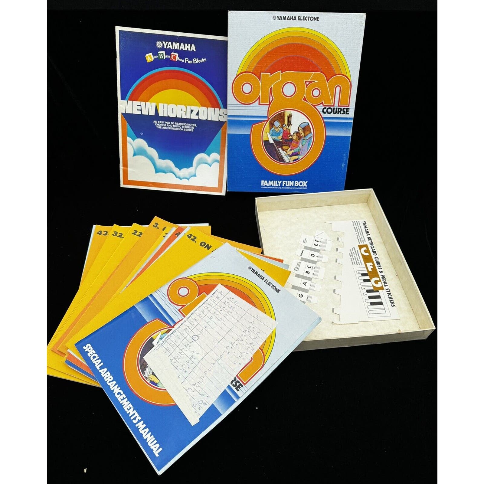 YAMAHA ELECTONE ORGAN COURSE FAMILY FUN BOX Manual Guide Sheet Music Learn Piano