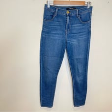 J Brand Alana High Rise Crop Medium Wash Blue Jeans