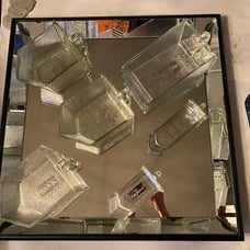 6 Vintage Poncet Spice Glass Drawers