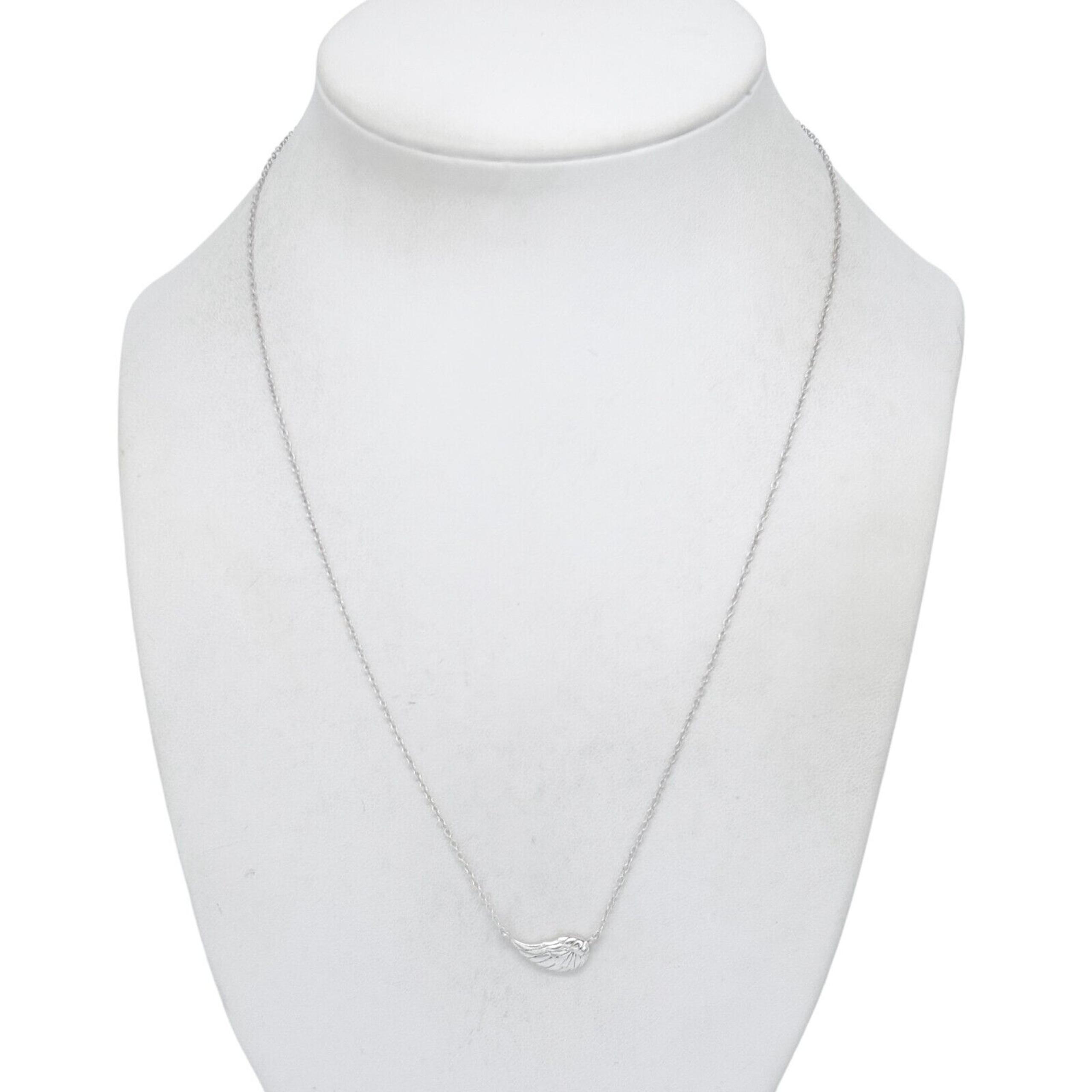 Vintage Footnotes Sterling Silver 925 6mm Wing Necklace 16.5"-18.5"