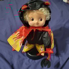 Vintage Padma Animated Halloween Motionette Girl Dressed Up Doll Toy 12 Untested