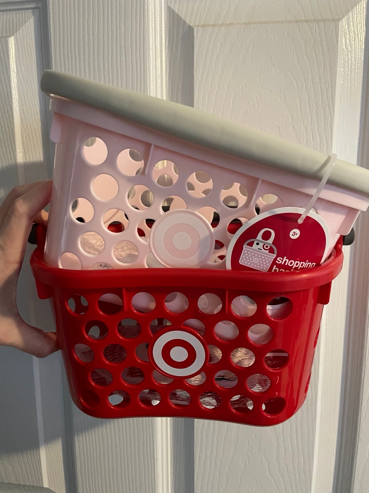Target toy Shopping baskets pink and red