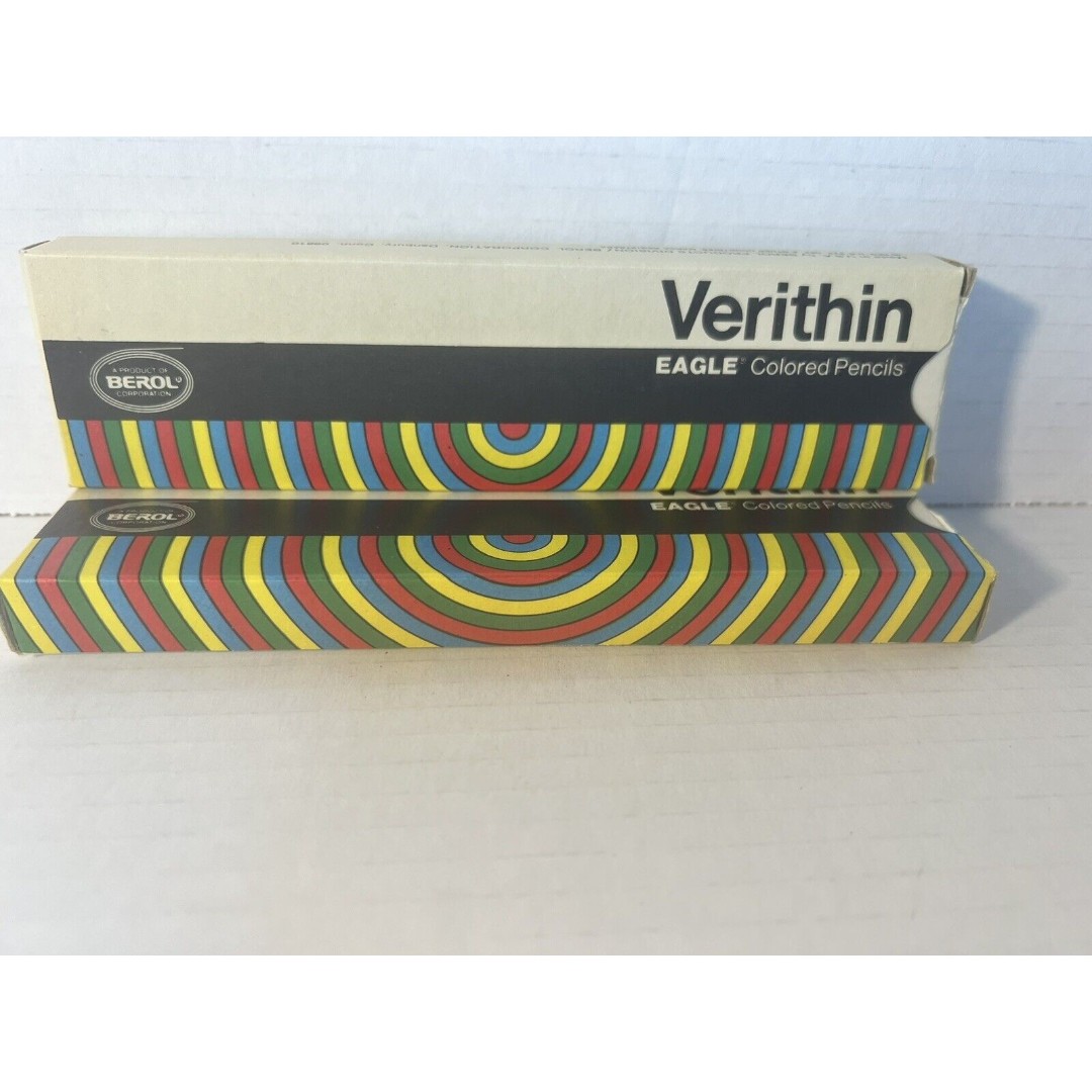 (24) Eagle Verithin Colored Pencils Vintage Box LOT 2 #748 Dual Red & Blue New