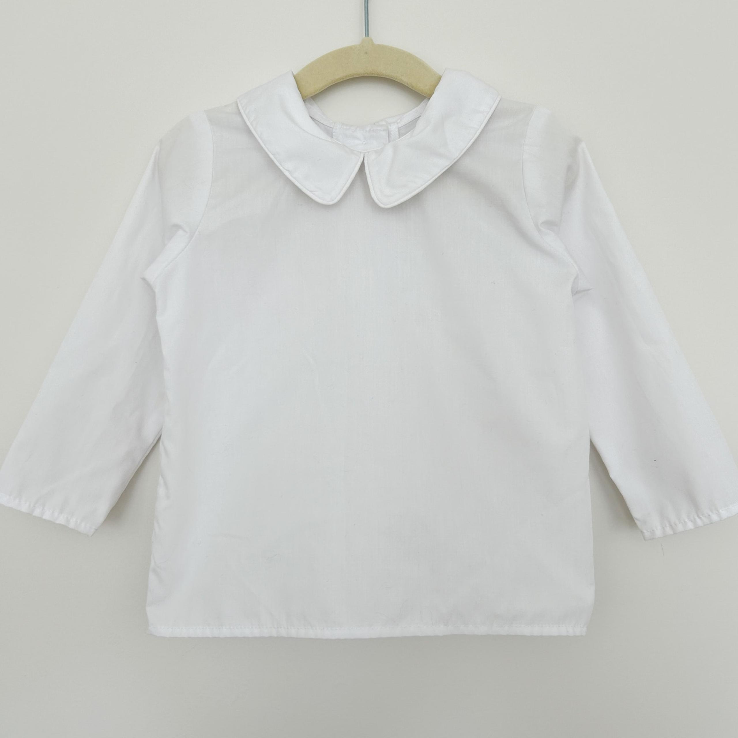 The Beaufort Bonnet Company Boy's Peter Pan Collar Shirt Long Sleeve Woven 3T