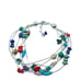 Dakota West 6 Strand Liquid Silver Multi-Stone Bracelet Adj 7-8in Southwestern