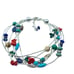 Dakota West 6 Strand Liquid Silver Multi-Stone Bracelet Adj 7-8in Southwestern