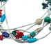 Dakota West 6 Strand Liquid Silver Multi-Stone Bracelet Adj 7-8in Southwestern