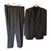 Jos A Bank Suit Men 44L Gray Pin Striped Wool Blazer Pleated Pants 2 Peice 39x30